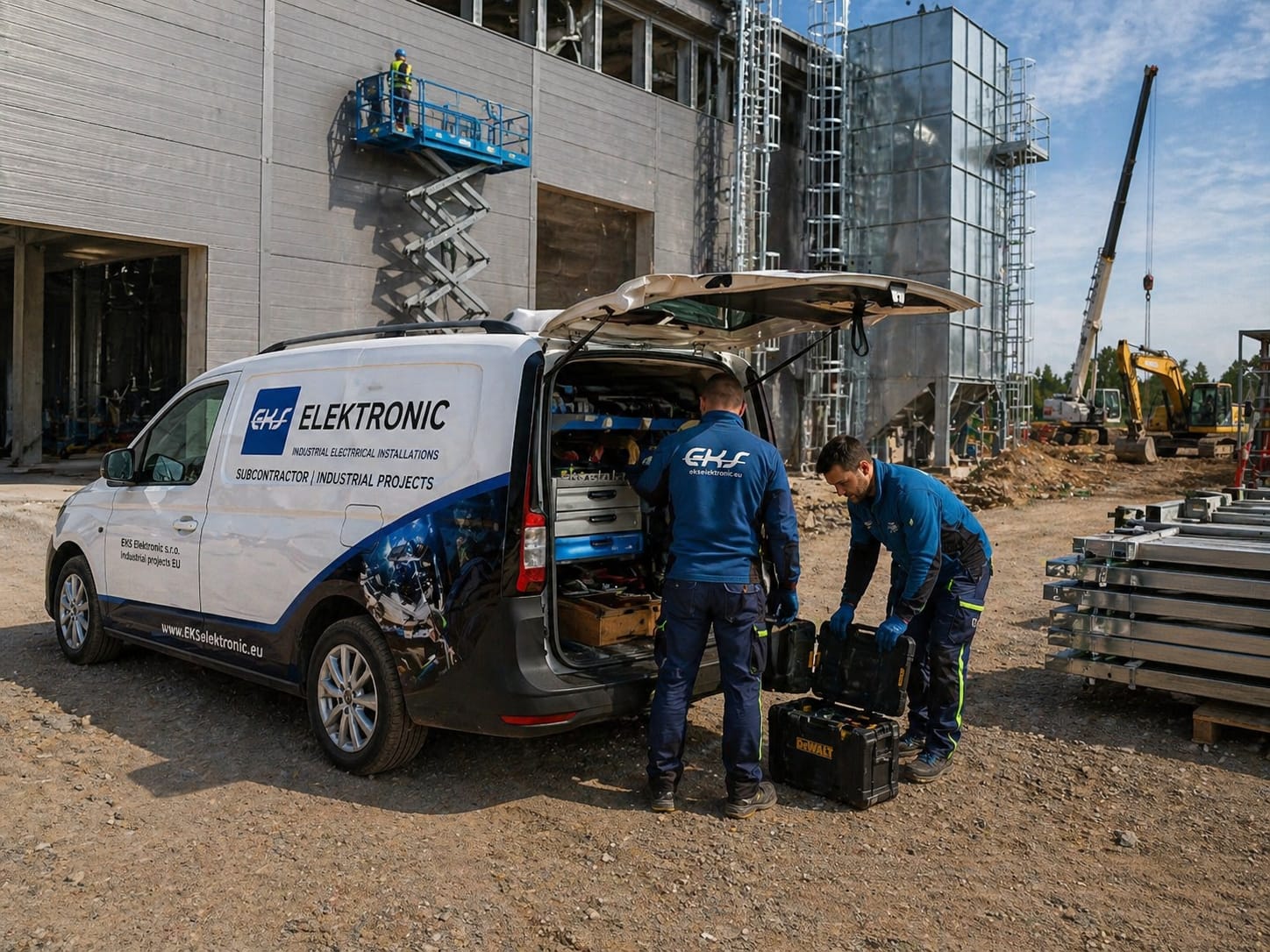 Tím EKS elektronic pri realizácii priemyselného projektu
